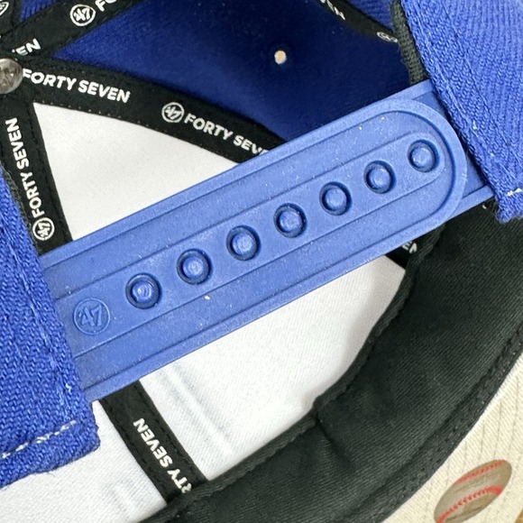 Los Angeles Dodgers '47 Brand Sure Shot Captain Snapback Hat Blue White MLB - Picture 8 of 8